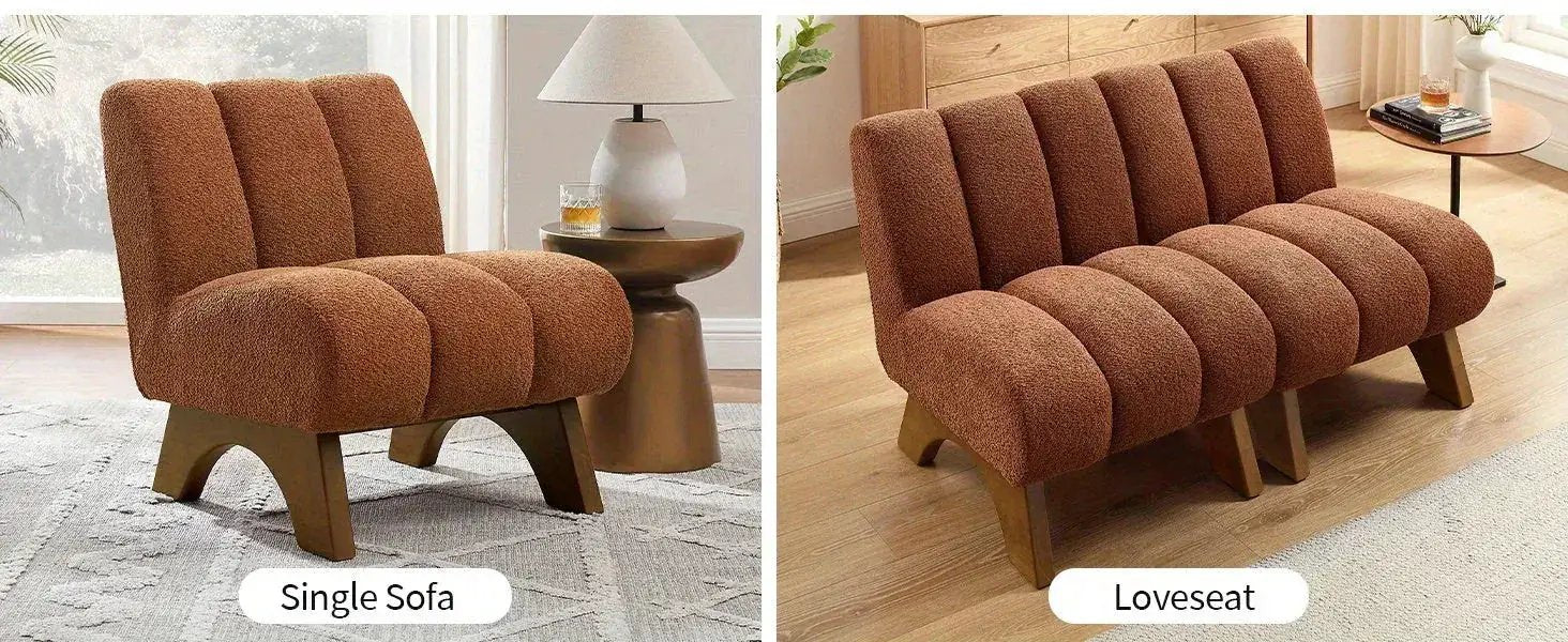 Accent Chair - Sherpa Beige Wooden by House Of Avana