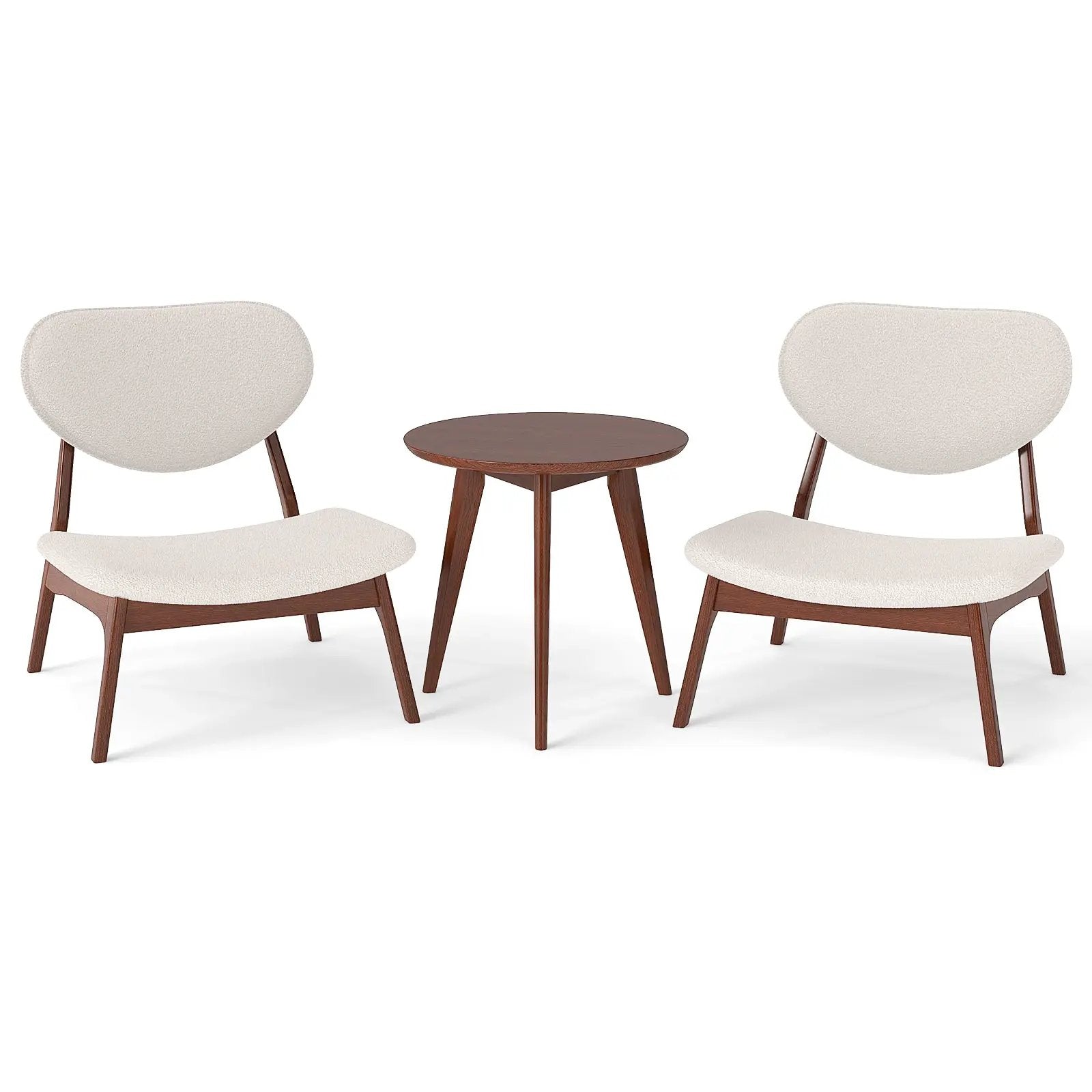 Accent Chairs Set of 2 with Side Table and Solid Wood Frame by DirectDeals