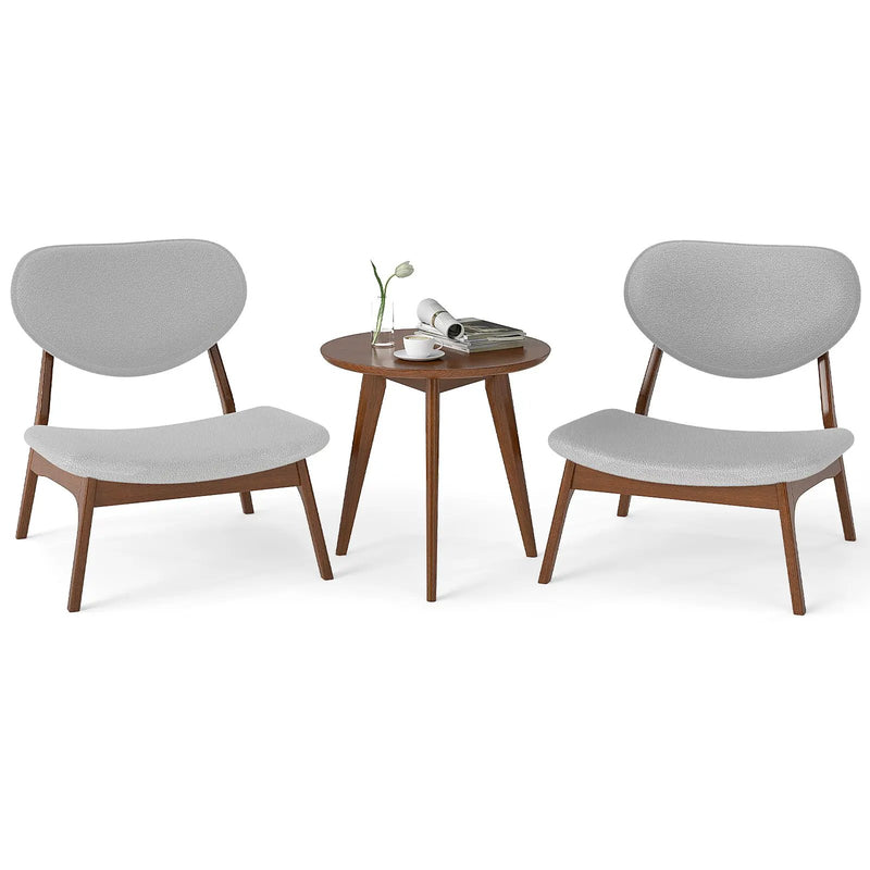 Accent Chairs Set of 2 with Side Table and Solid Wood Frame by DirectDeals