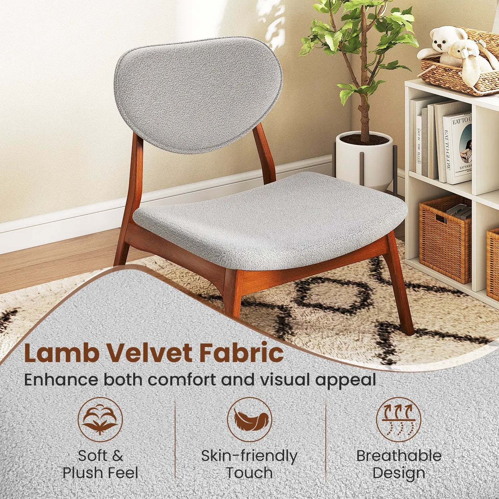 Accent Chairs Set of 2 with Side Table and Solid Wood Frame by DirectDeals