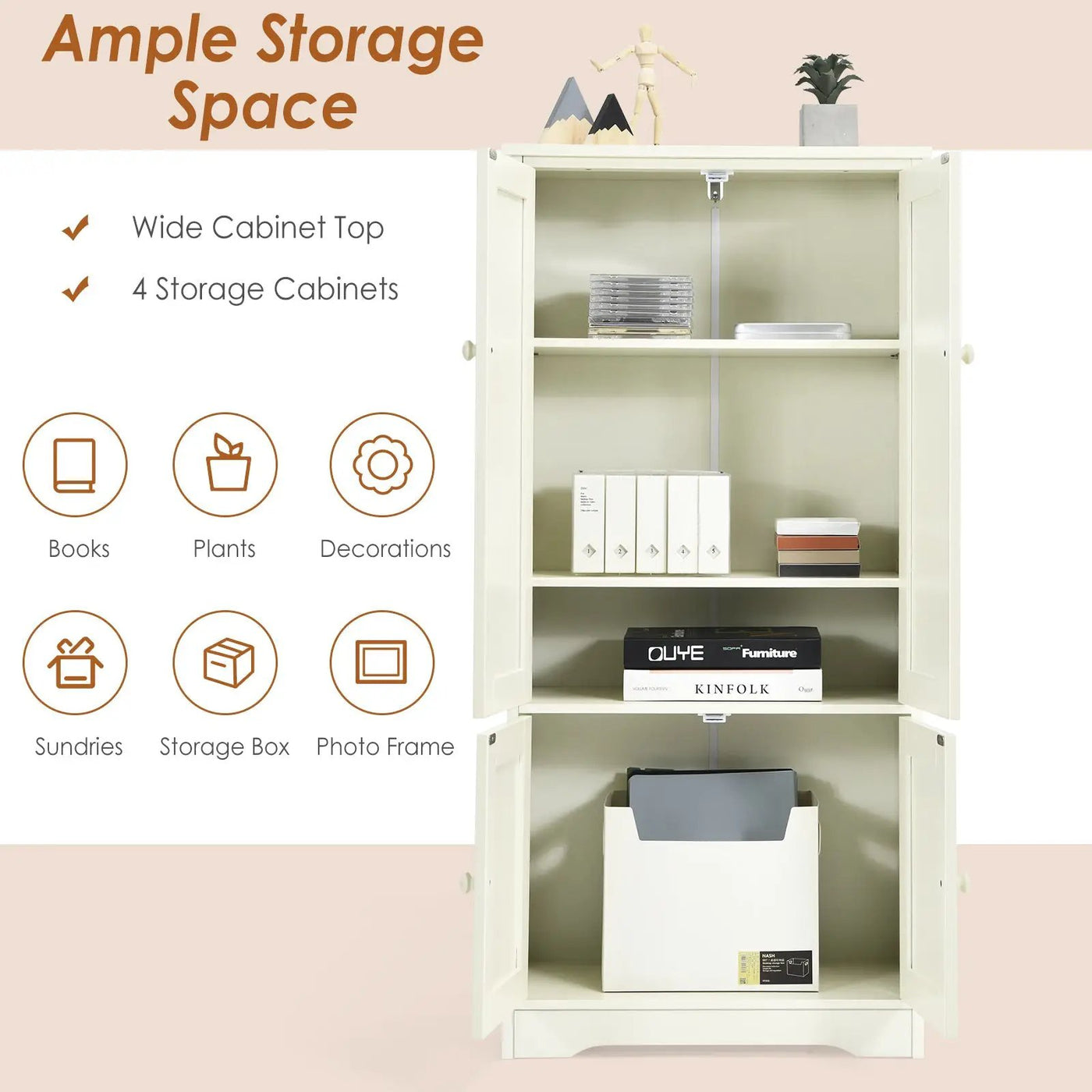 Accent Storage Cabinet Adjustable Shelves by DirectDeals