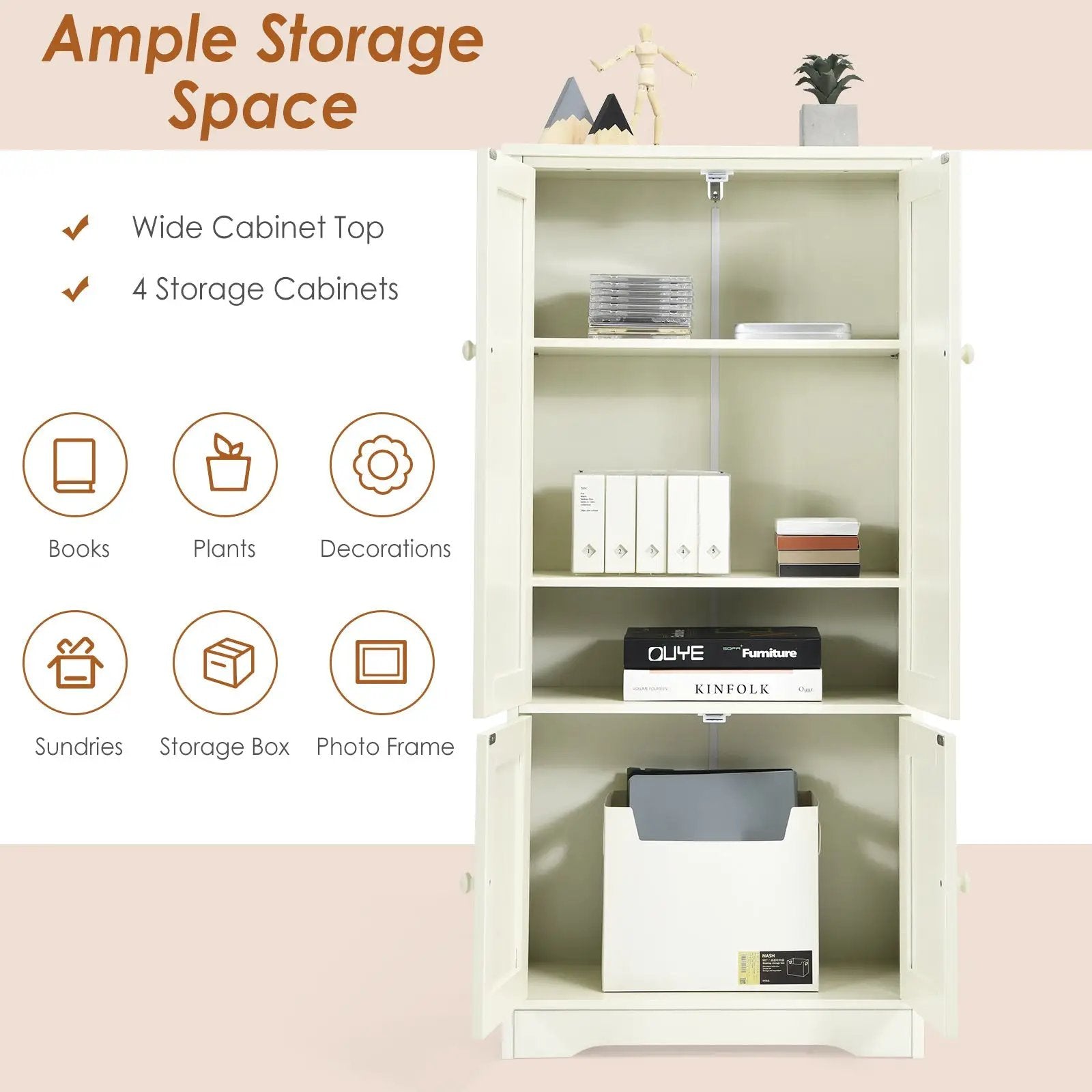 Accent Storage Cabinet Adjustable Shelves by DirectDeals