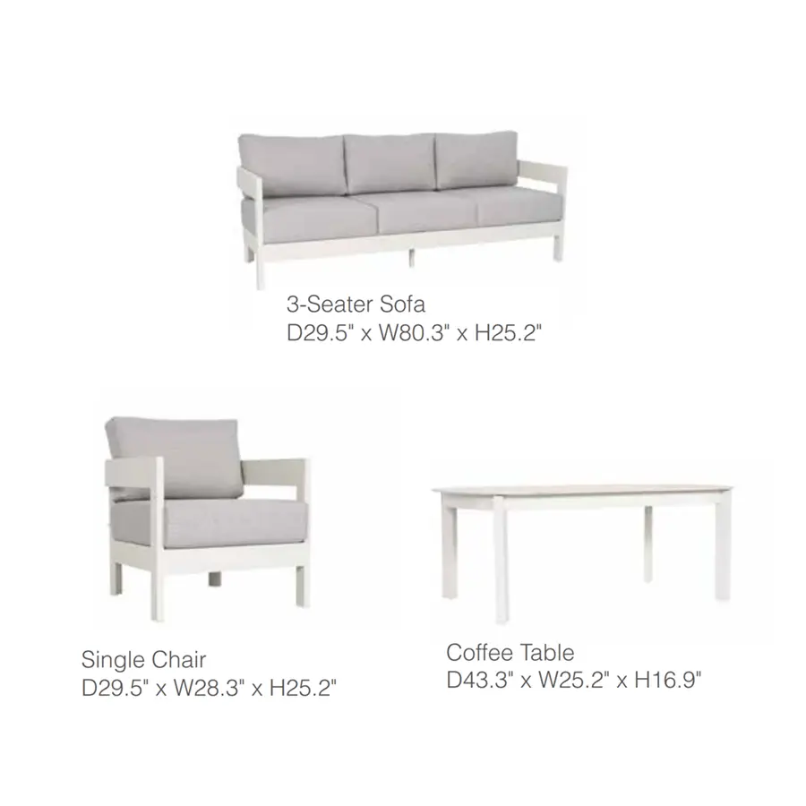Aconcagua 4-Piece Aluminum Living Room Set by Outdoor-USA®