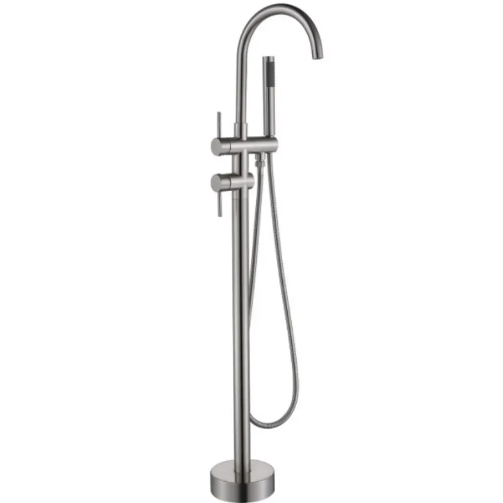 Zeek Floor Tub Faucet Brushed Nickle F-TN52 by ZEEK