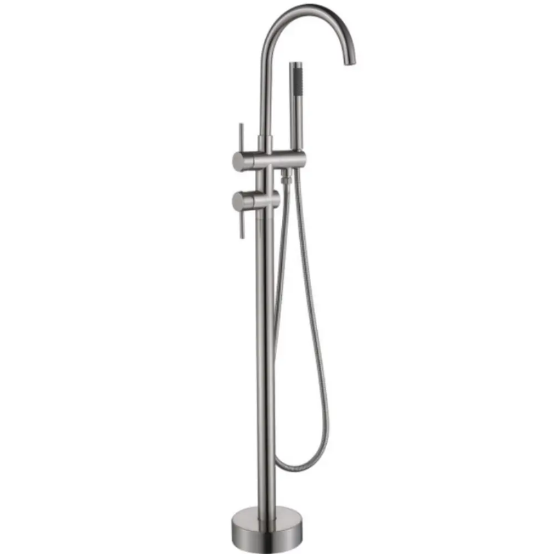 Zeek Floor Tub Faucet Brushed Nickle F-TN52 by ZEEK