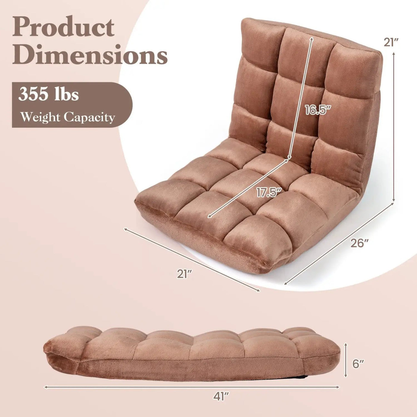 Adjustable 14-position Cushioned Floor Chair by DirectDeals