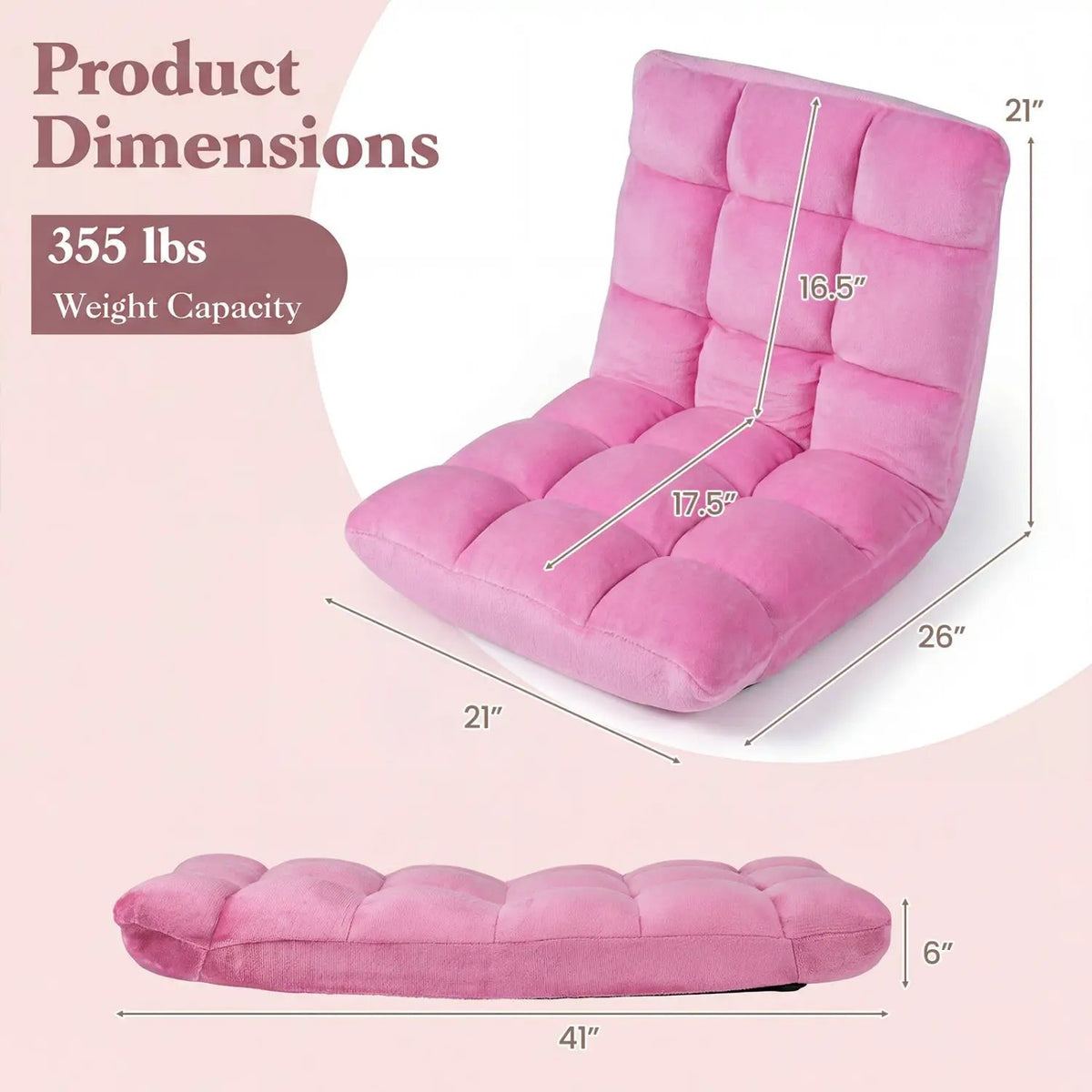 Adjustable 14-position Cushioned Floor Chair by DirectDeals
