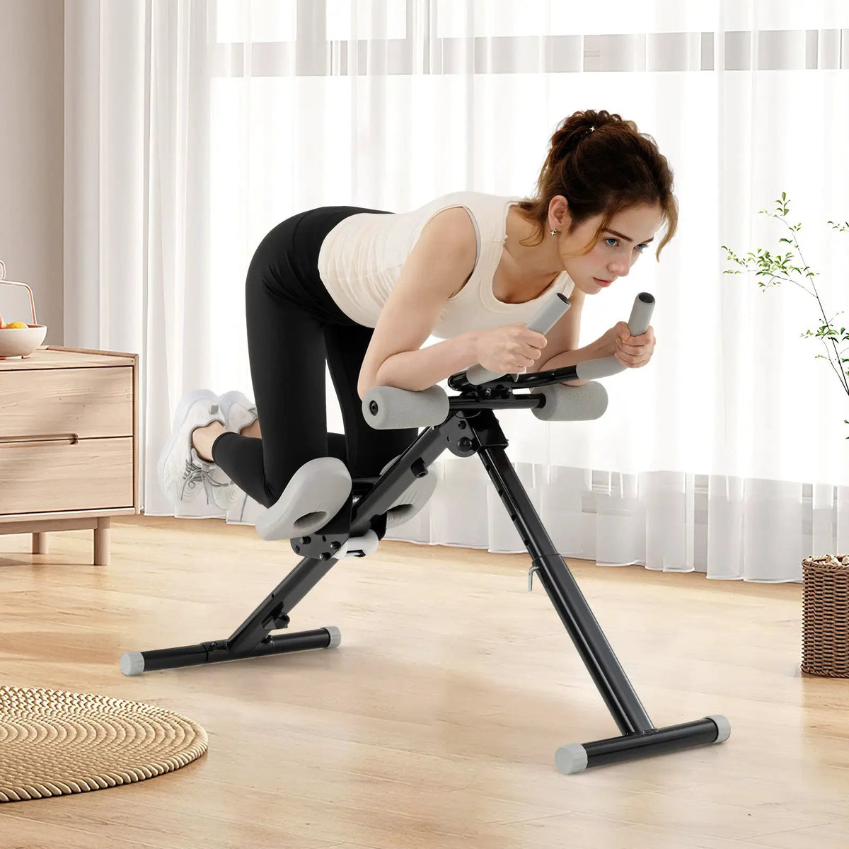 Adjustable Abdominal Trainer Ab Workout Machine Foldable Ab Cruncher by DirectDeals