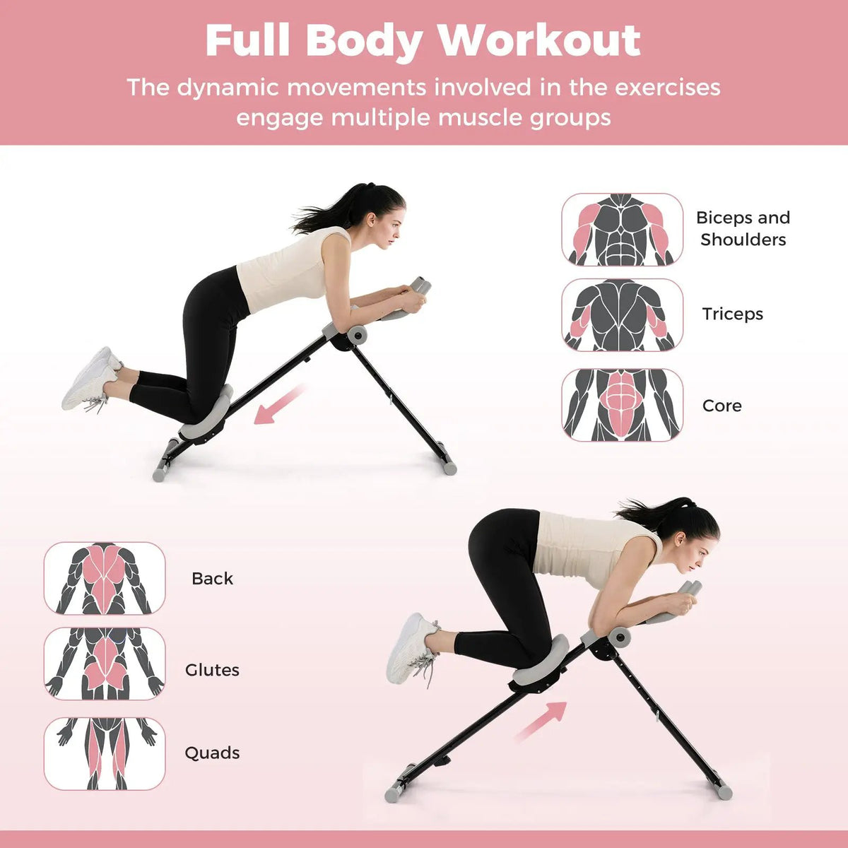 Adjustable Abdominal Trainer Ab Workout Machine Foldable Ab Cruncher by DirectDeals