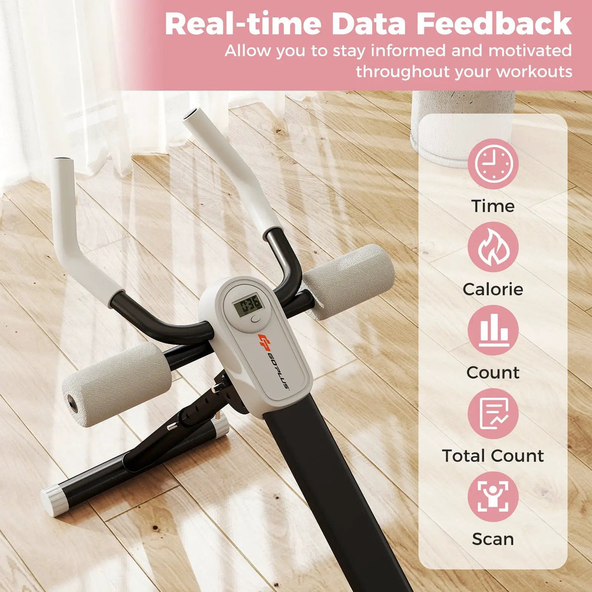 Adjustable Abdominal Trainer Ab Workout Machine Foldable Ab Cruncher by DirectDeals