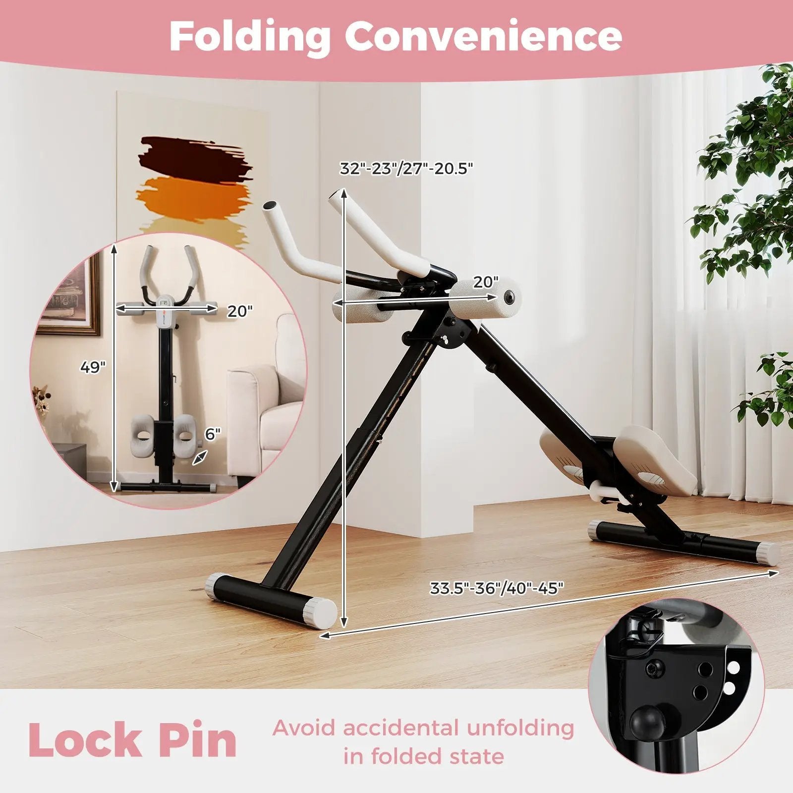 Adjustable Abdominal Trainer Ab Workout Machine Foldable Ab Cruncher by DirectDeals