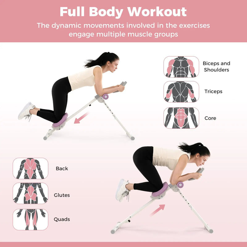 Adjustable Abdominal Trainer Ab Workout Machine Foldable Ab Cruncher by DirectDeals