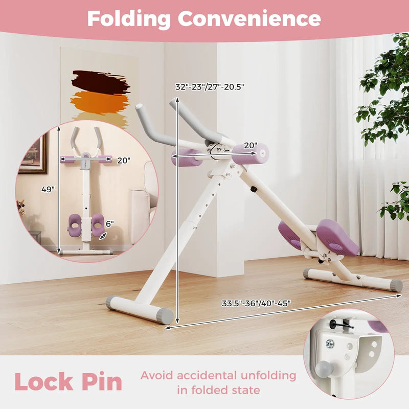 Adjustable Abdominal Trainer Ab Workout Machine Foldable Ab Cruncher by DirectDeals