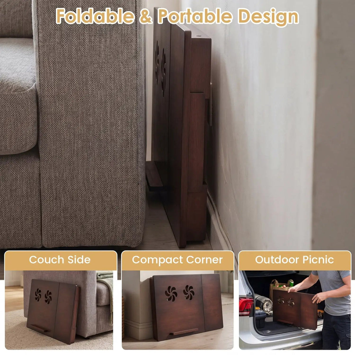 Adjustable Bamboo Laptop Desk with Tilting Top by DirectDeals