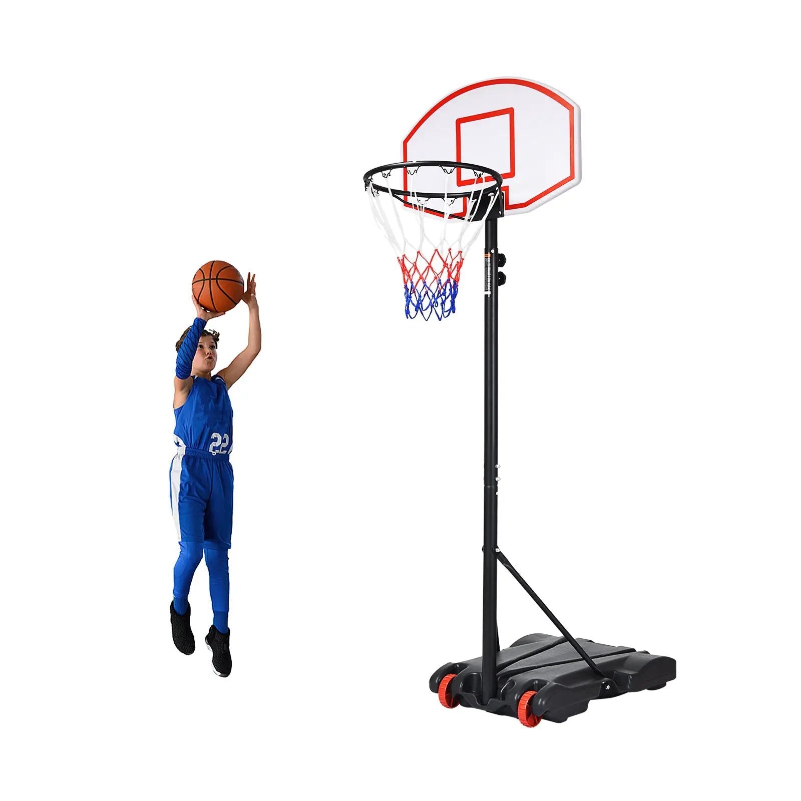 Adjustable Basketball Hoop System Stand with Wheels by DirectDeals