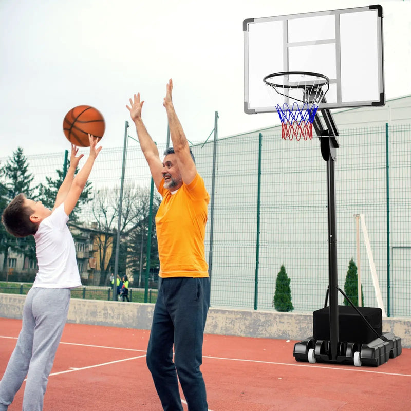 4.9-10 Feet Adjustable Basketball Hoop with Shatterproof Backboard by DirectDeals