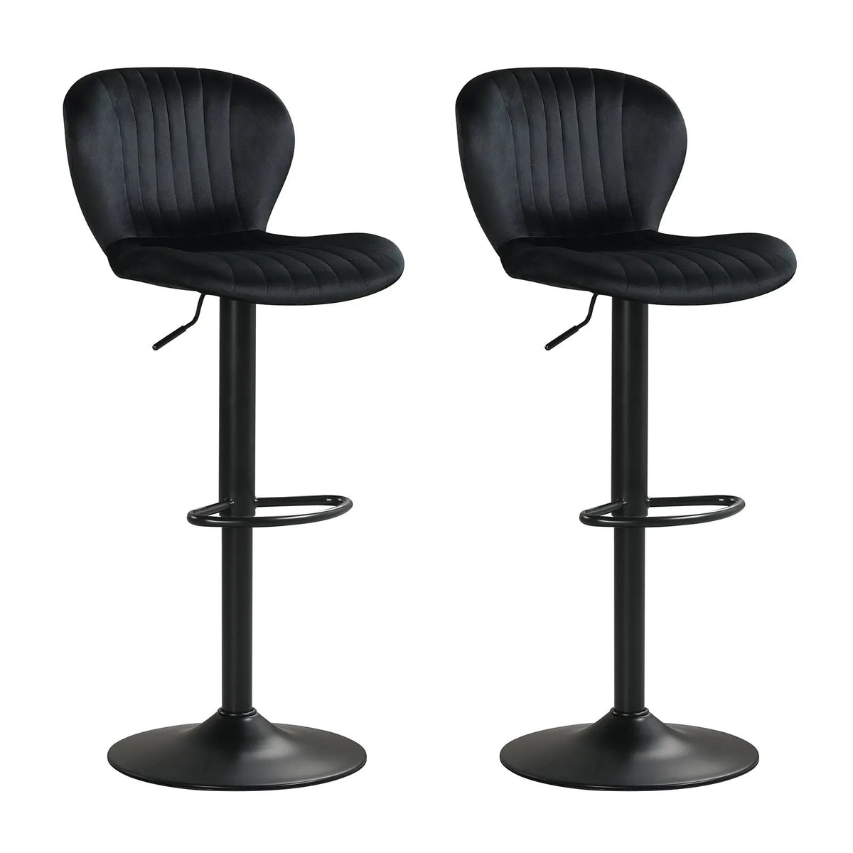 Adjustable Counter Height Chairs Set of 2 with Velvet Upholstered Backrests by DirectDeals