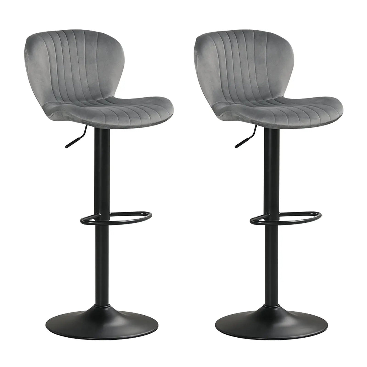 Adjustable Counter Height Chairs Set of 2 with Velvet Upholstered Backrests by DirectDeals