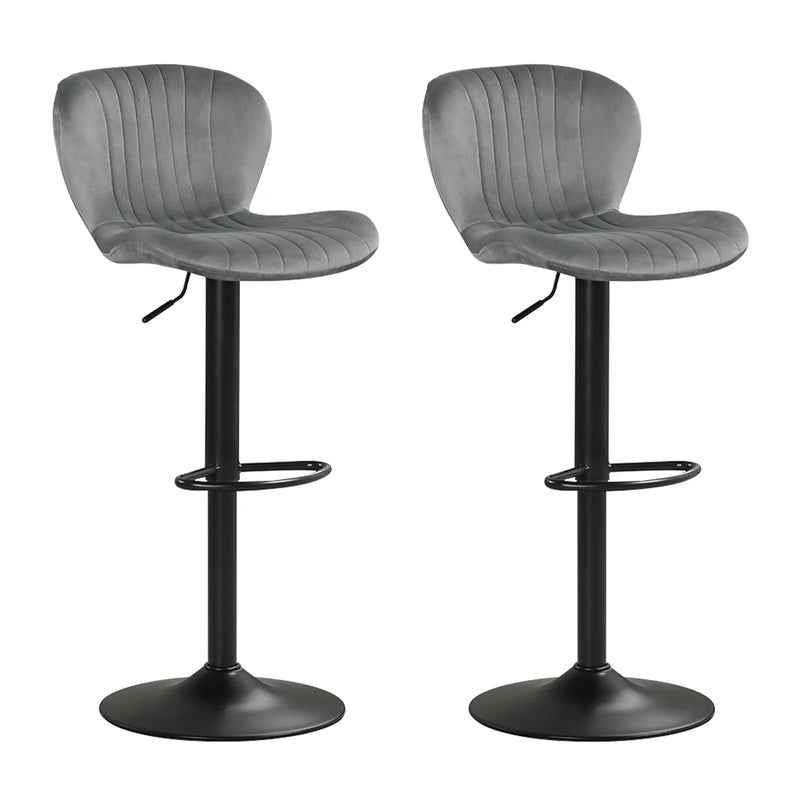 Adjustable Counter Height Chairs Set of 2 with Velvet Upholstered Backrests by DirectDeals