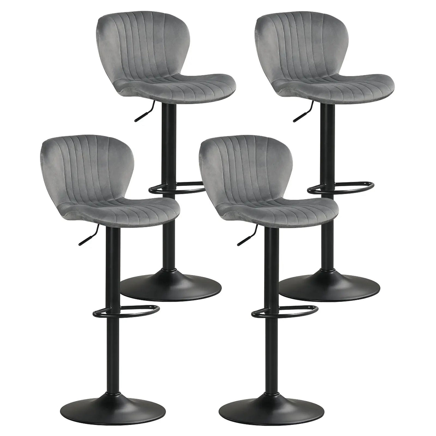 Adjustable Counter Height Chairs Set of 4 with Velvet Upholstered Backrests by DirectDeals