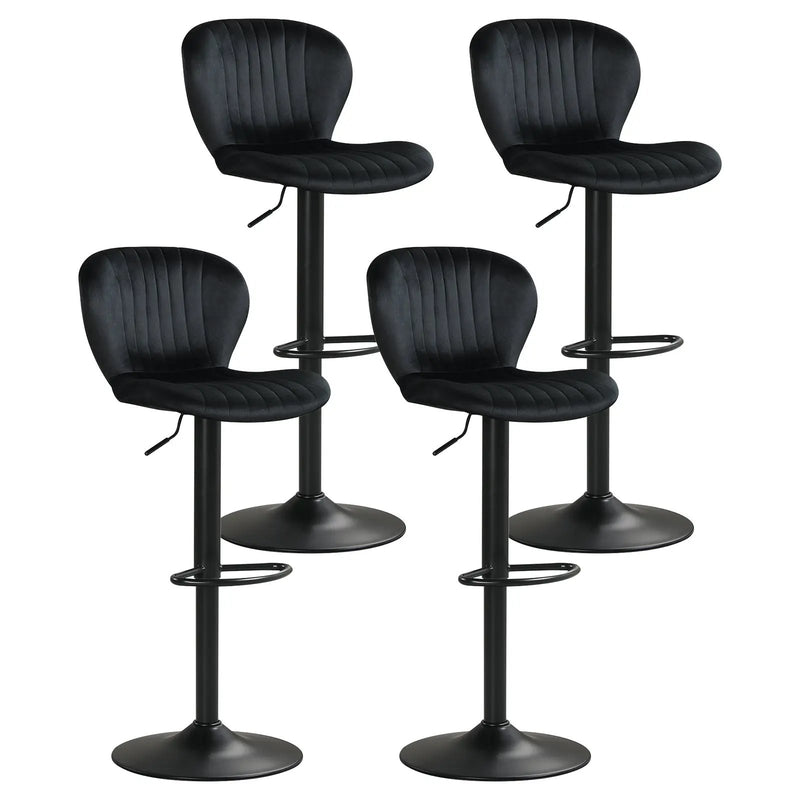 Adjustable Counter Height Chairs Set of 4 with Velvet Upholstered Backrests by DirectDeals