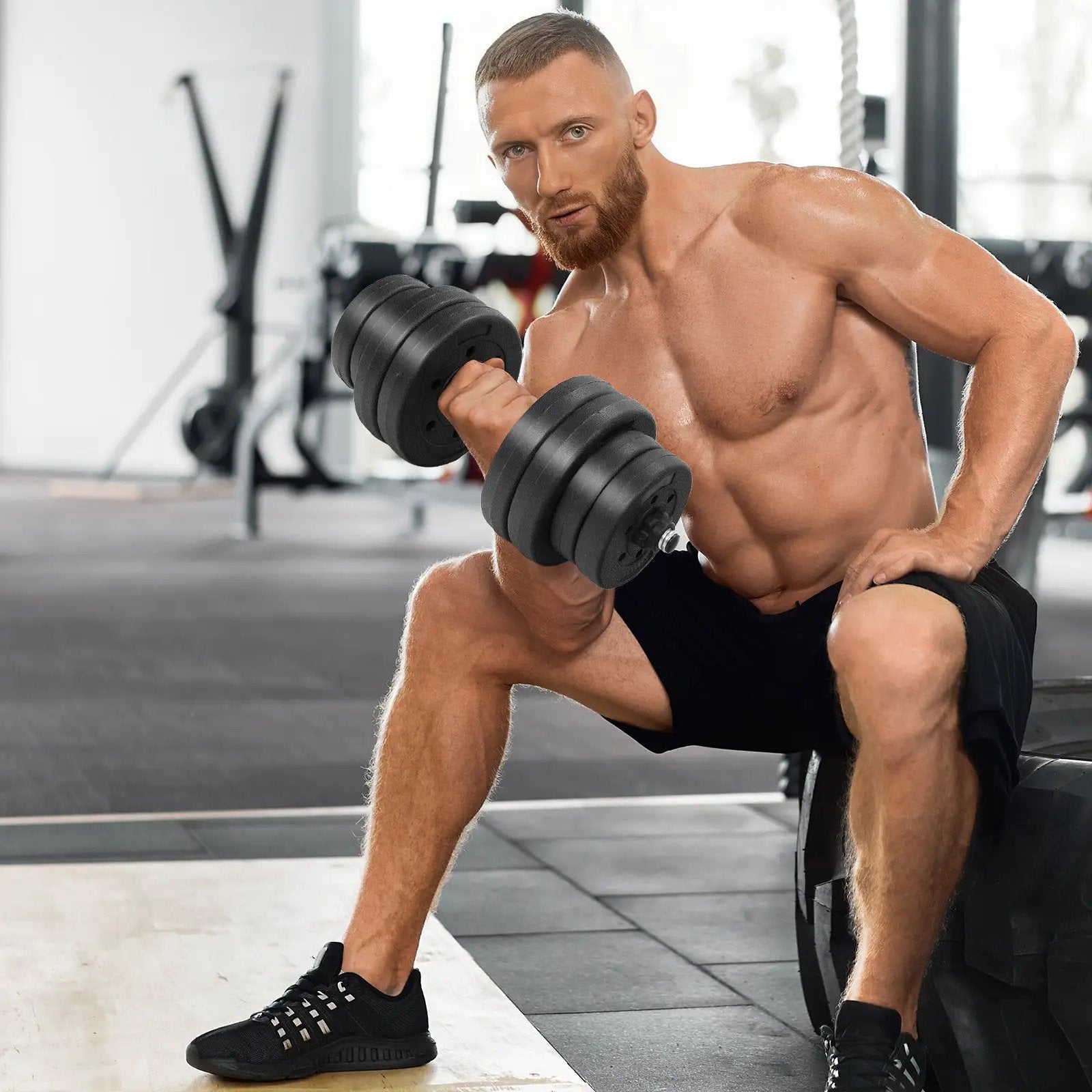 Adjustable Dumbbells 66 LBS Free Weights with Connectors for Home Gym Fitness Workout by DirectDeals