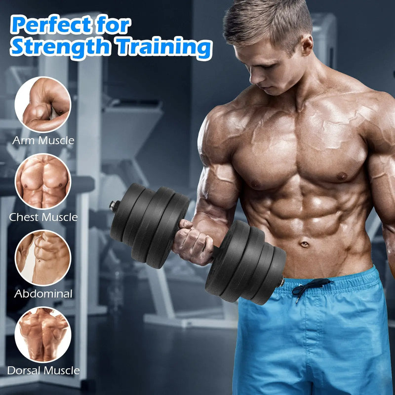Adjustable Dumbbells 66 LBS Free Weights with Connectors for Home Gym Fitness Workout by DirectDeals