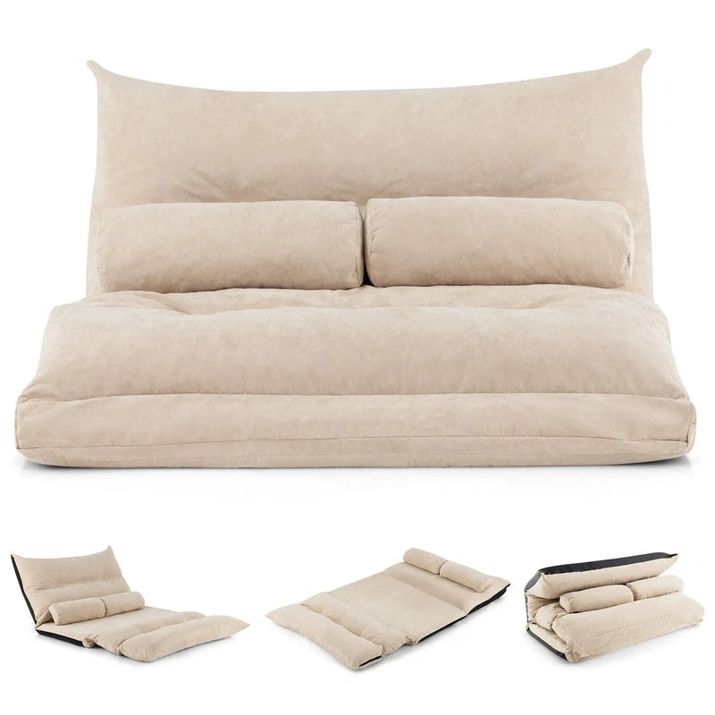 Adjustable Floor Sofa Bed with 2 Lumbar Pillows by DirectDeals
