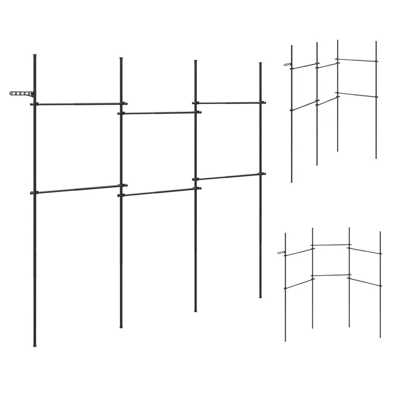 Floor to Ceiling Clothes Rack with 6 Adjustable Hanging Rods by DirectDeals