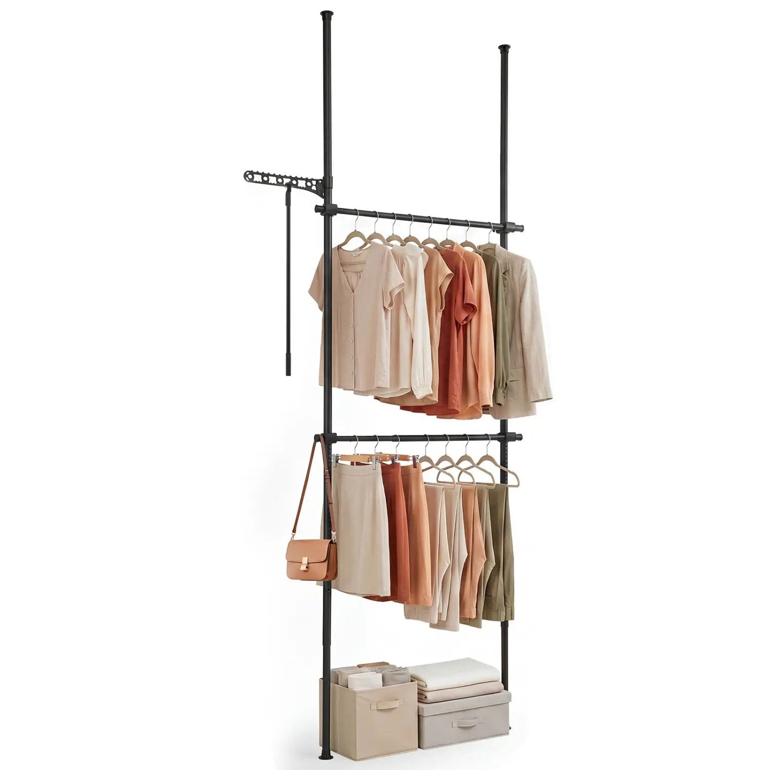 Floor to Ceiling Clothes Rack with 2 Hanging Rods - Adjustable by DirectDeals