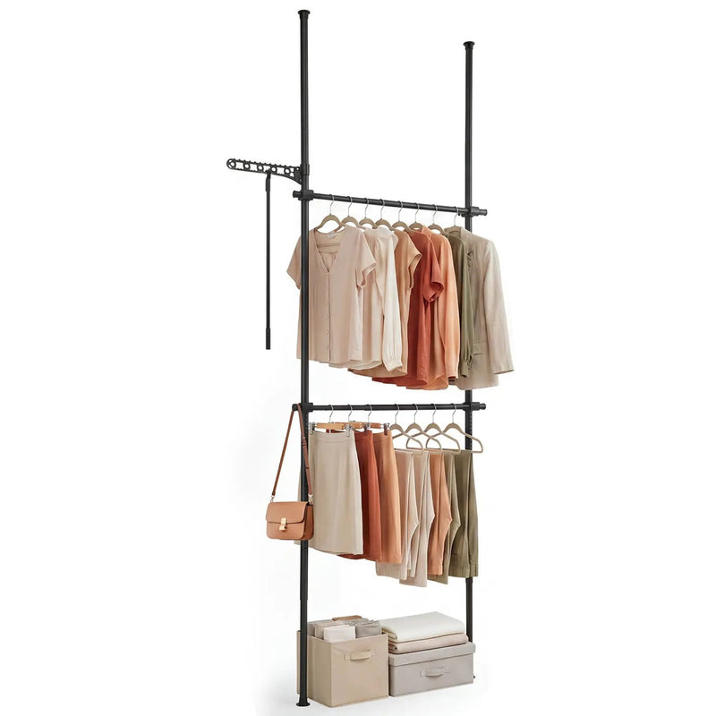 Floor to Ceiling Clothes Rack with 2 Hanging Rods - Adjustable by DirectDeals