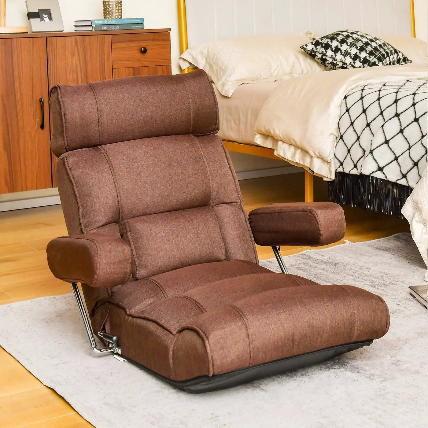 Adjustable Folding Sofa Chair with 6 Position Stepless Back by DirectDeals