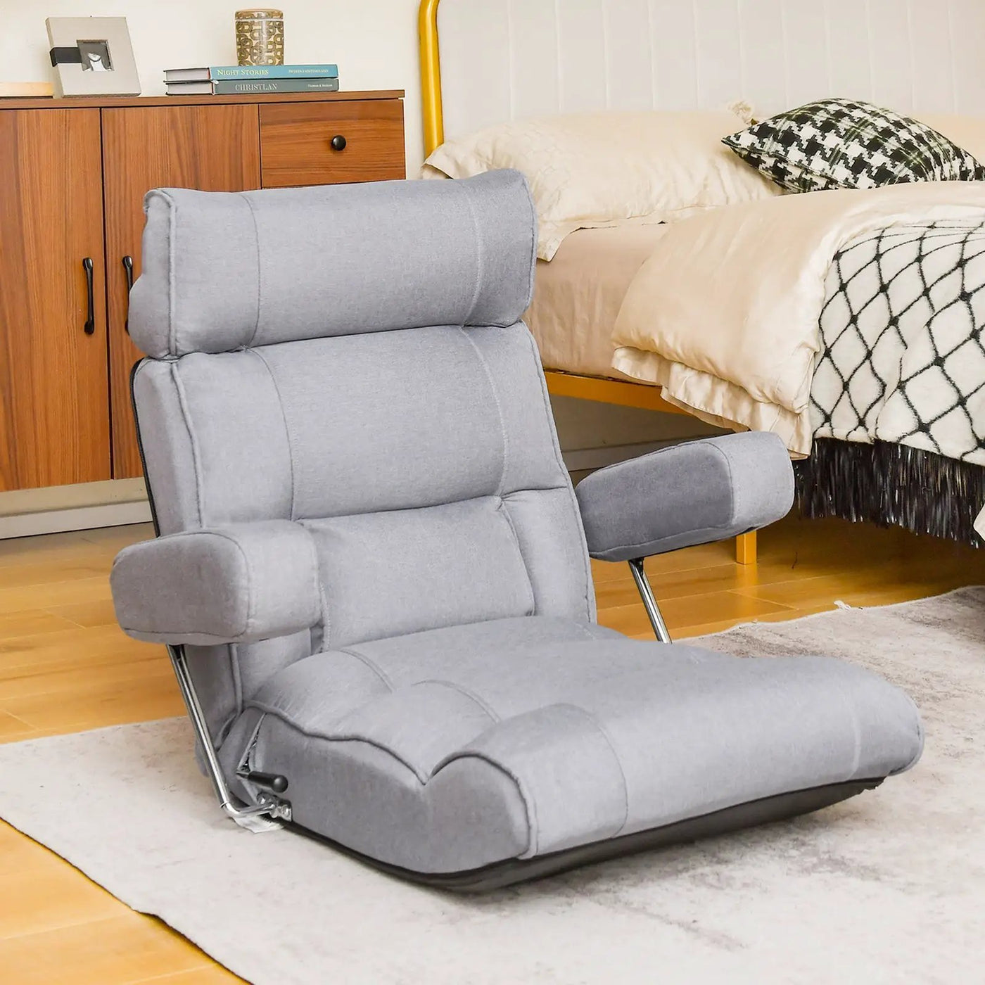 Adjustable Folding Sofa Chair with 6 Position Stepless Back by DirectDeals