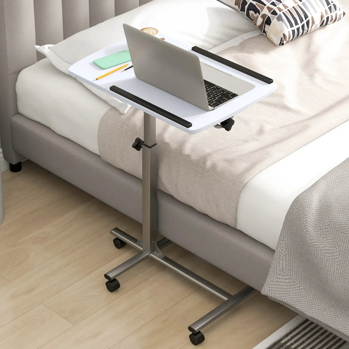 Adjustable Angle Height Rolling Laptop Table by DirectDeals