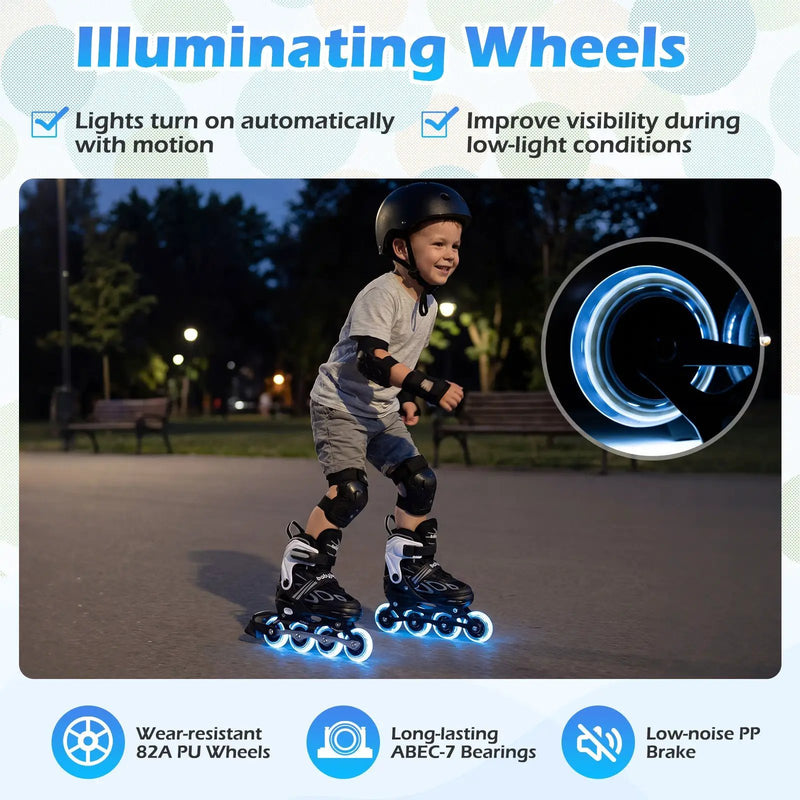 Adjustable Kids' Incline Skates for Boys Girls Ages 5-14 by DirectDeals
