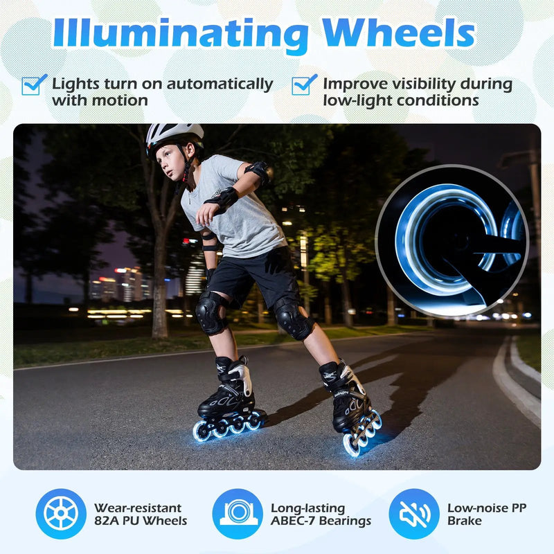 Adjustable Kids' Incline Skates 4 Sizes Adjustable Blade Roller by DirectDeals