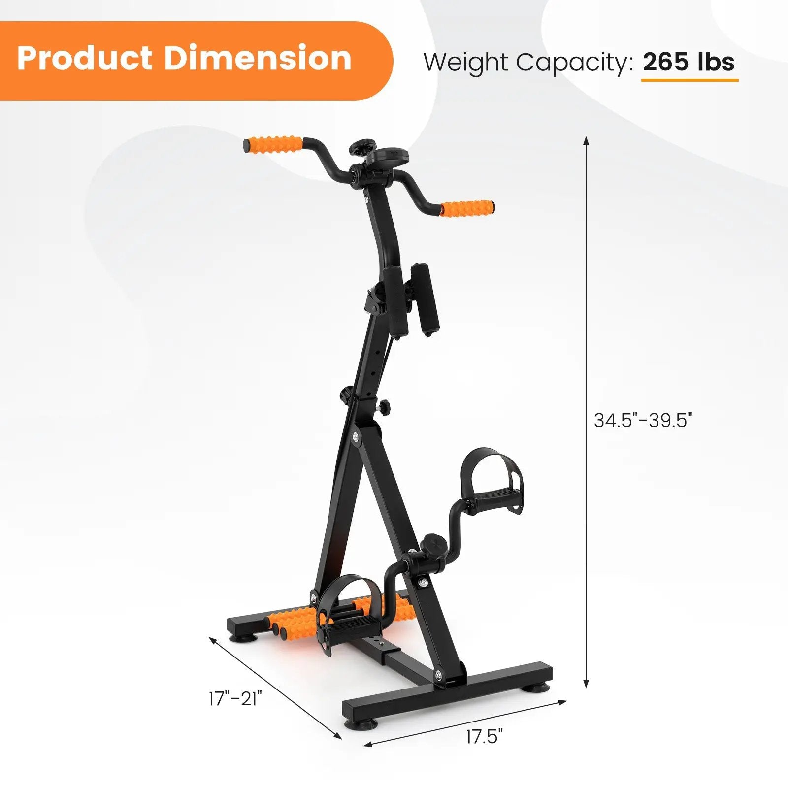 Adjustable LCD Pedal Exercise Bike with Massage-Yellow by DirectDeals