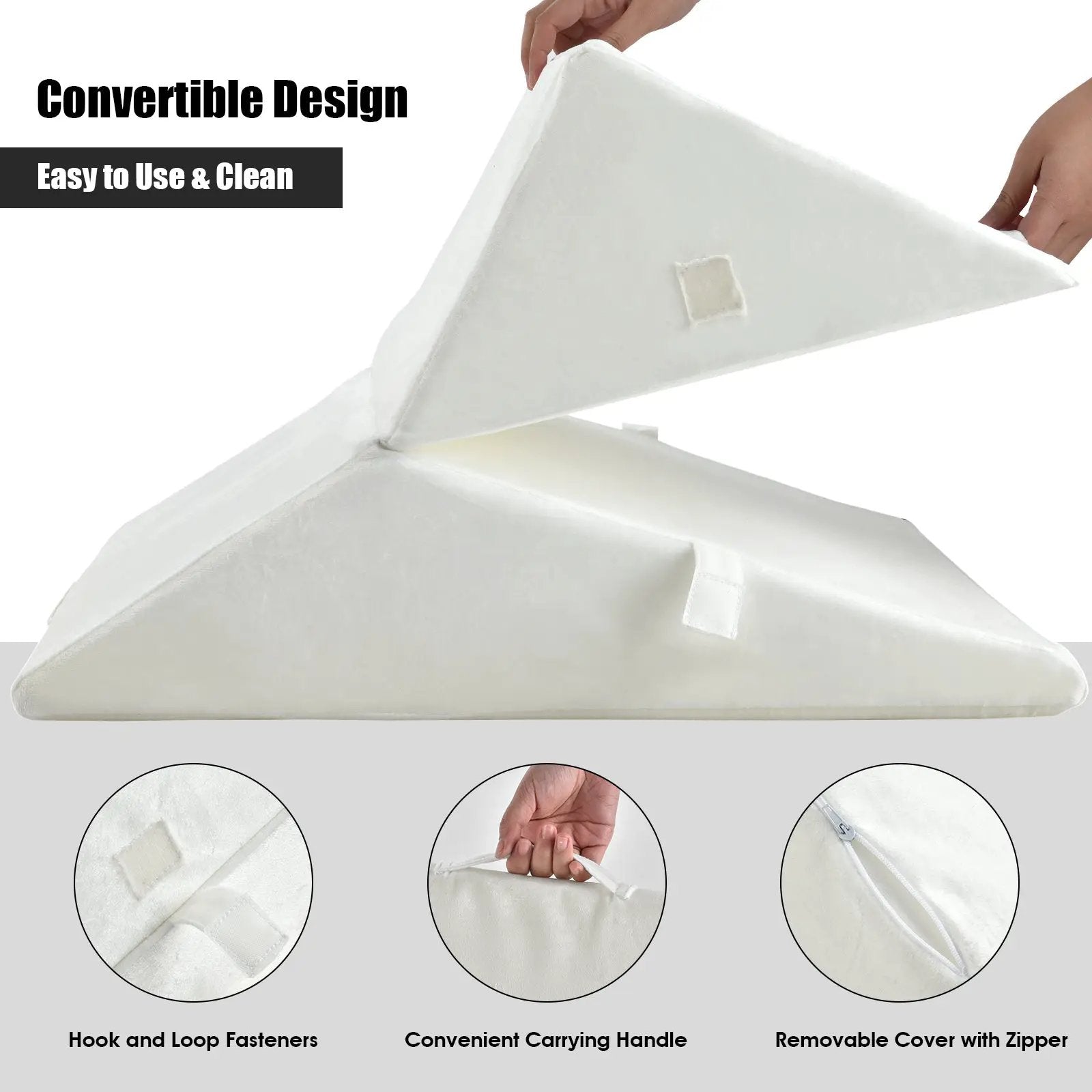 Adjustable Memory Foam Reading Sleep Back Support Pillow by DirectDeals