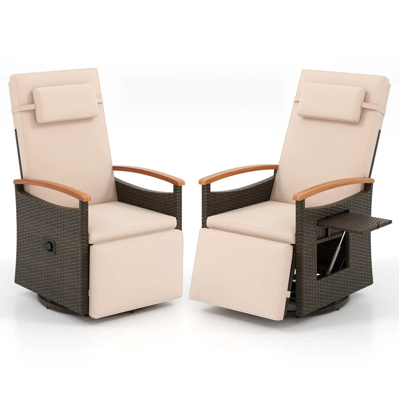Adjustable Outdoor Recliner Chair with 150° Backrest and Footrest by DirectDeals