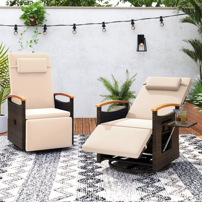 Adjustable Outdoor Recliner Chair with 150° Backrest and Footrest by DirectDeals