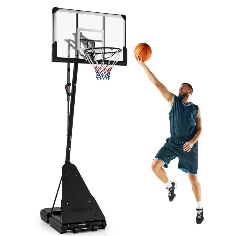 4.9-10 Feet Height Adjustable Portable Basketball Hoop Basketball Goal System by DirectDeals
