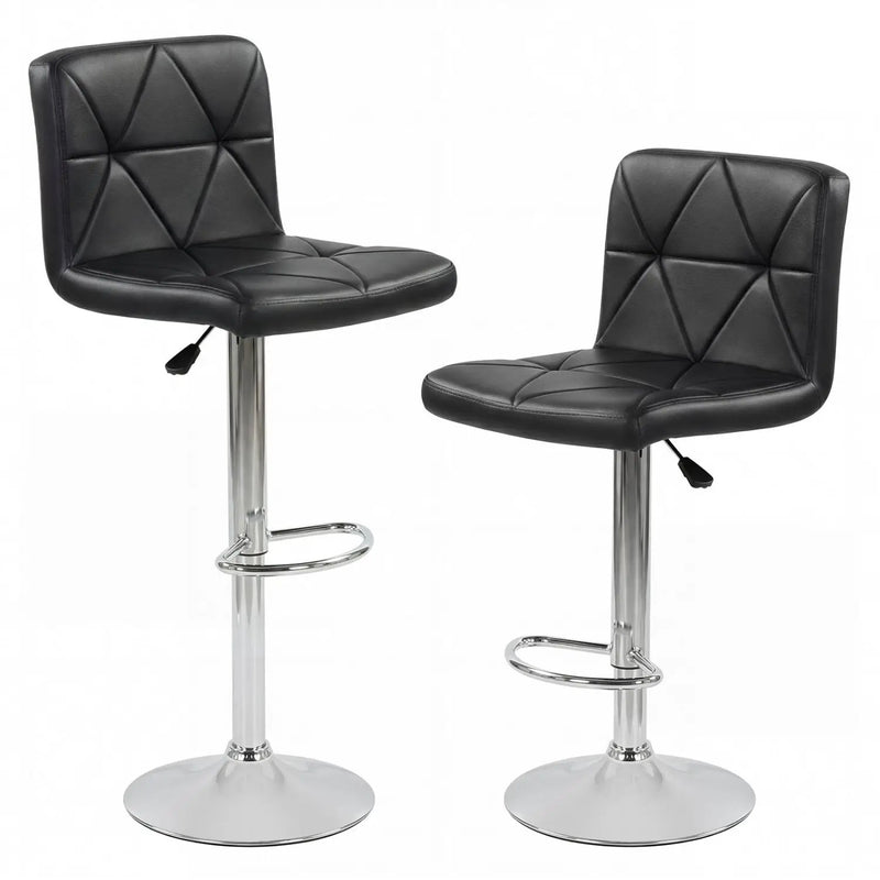 Adjustable Swivel Barstools Set of 2 with Back and Footrest by DirectDeals