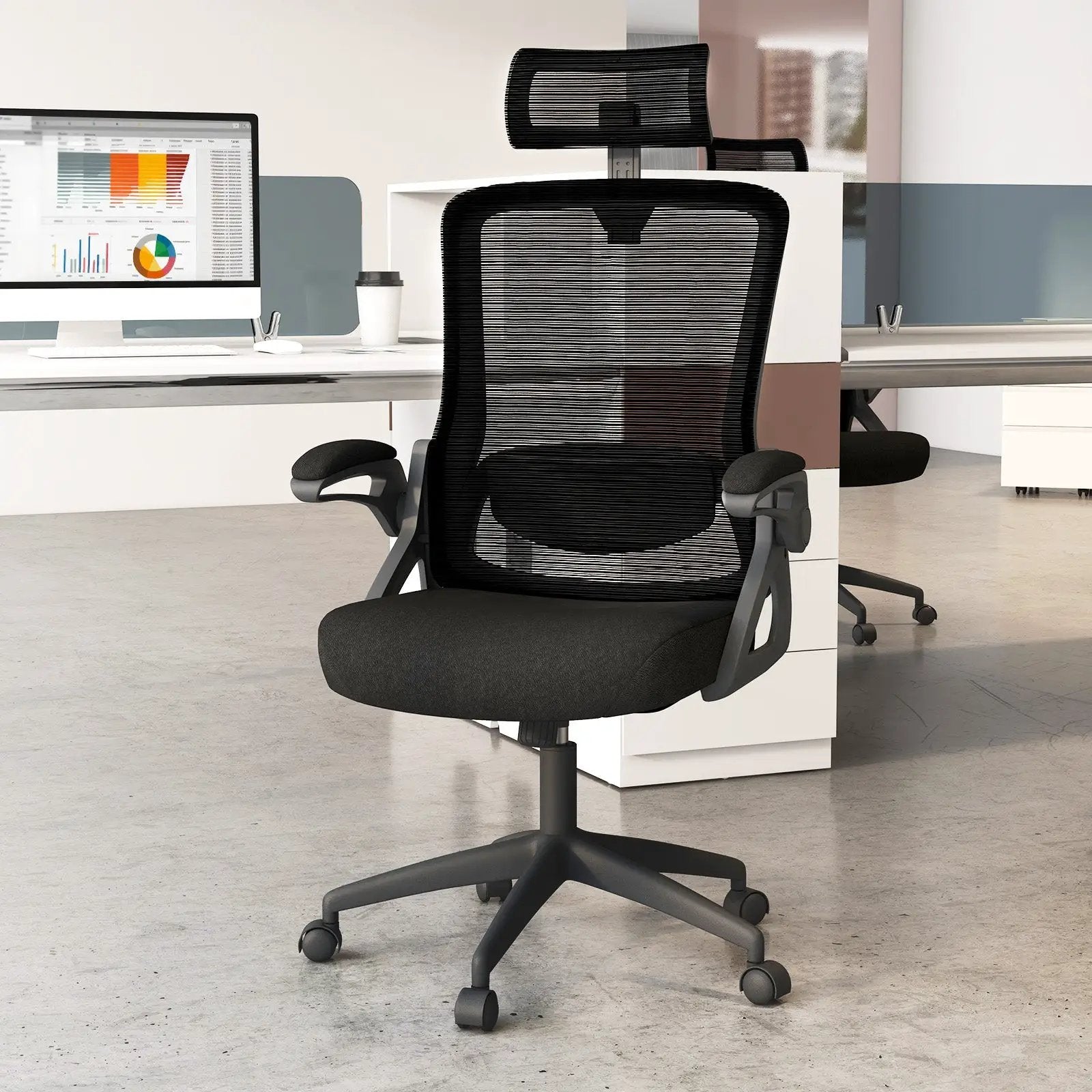 Adjustable Swivel Task Chair Ergonomic Office Chair with Adjustable Lumbar Support by DirectDeals