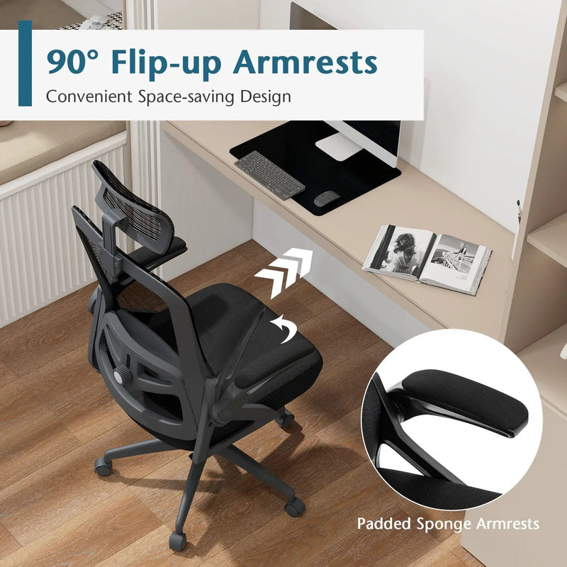 Adjustable Swivel Task Chair Ergonomic Office Chair with Adjustable Lumbar Support by DirectDeals