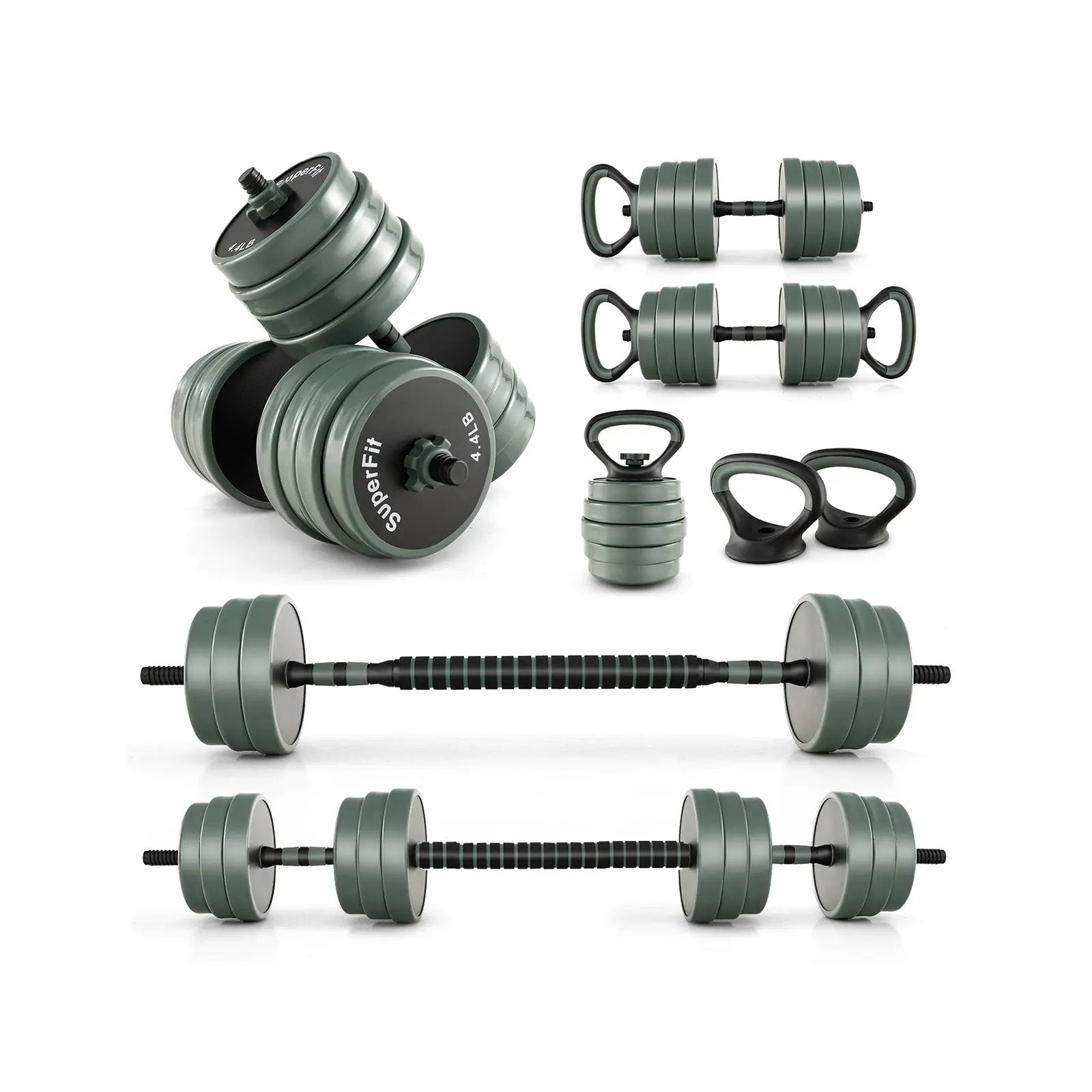4 in 1 Adjustable Weight Dumbbell Set-Black by DirectDeals