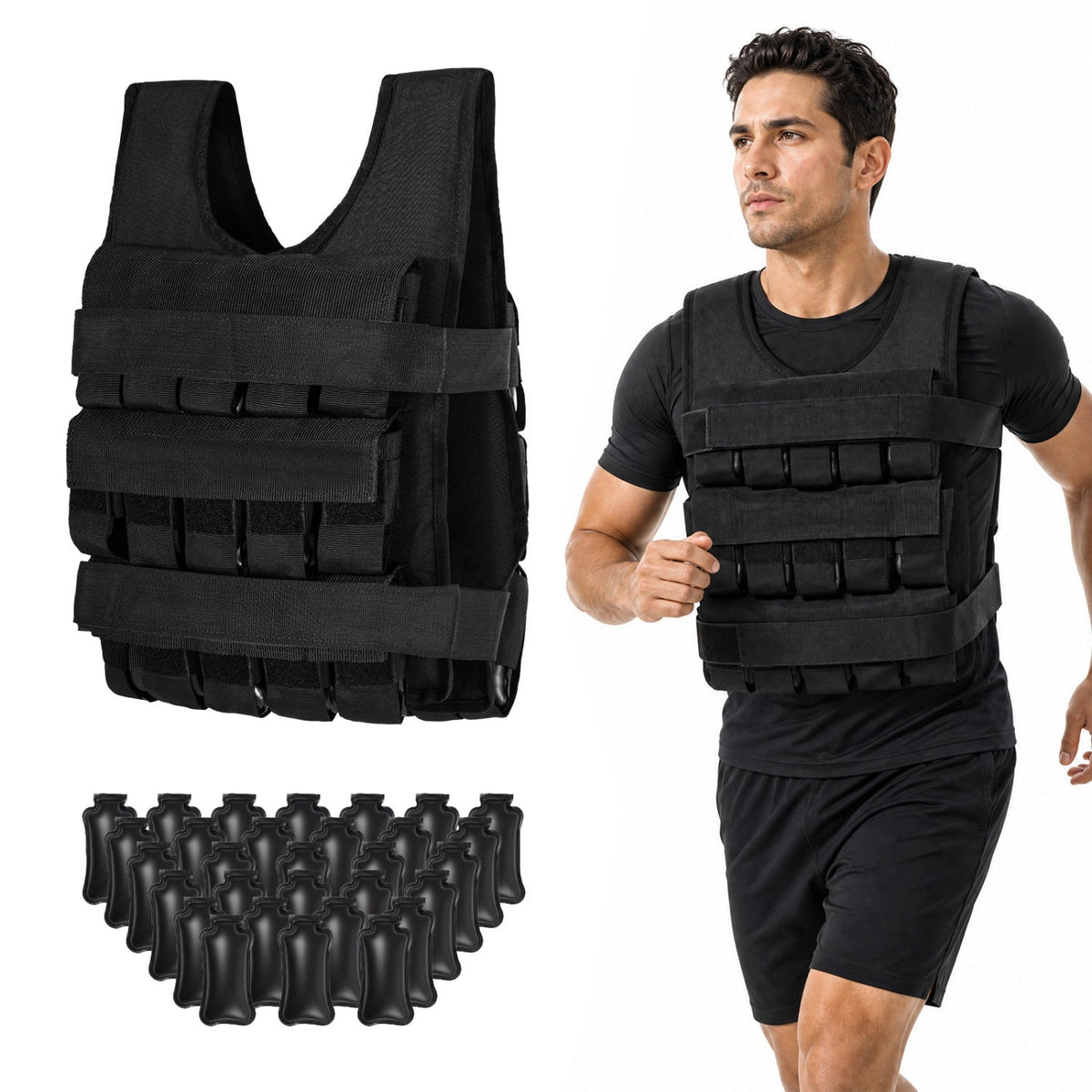 Adjustable Weighted Vest with Removable Iron Weights 44 lbs, photo 2 of 10