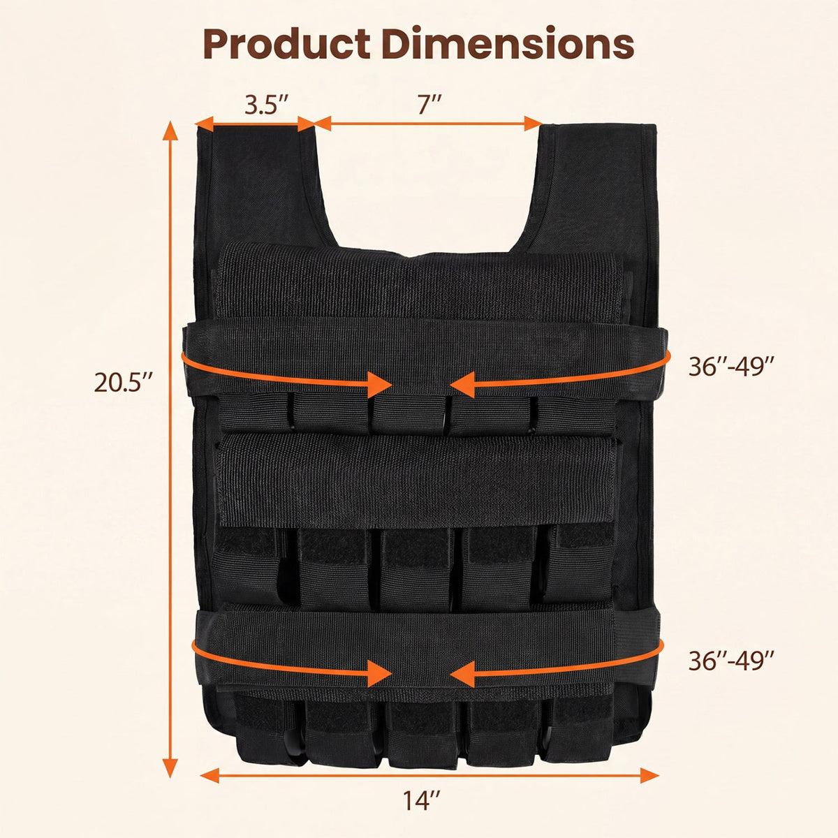 Adjustable Weighted Vest with Removable Iron Weights 44 lbs, photo 4 of 10