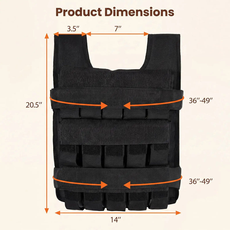 Adjustable Weighted Vest with Removable Iron Weights 44 lbs by DirectDeals