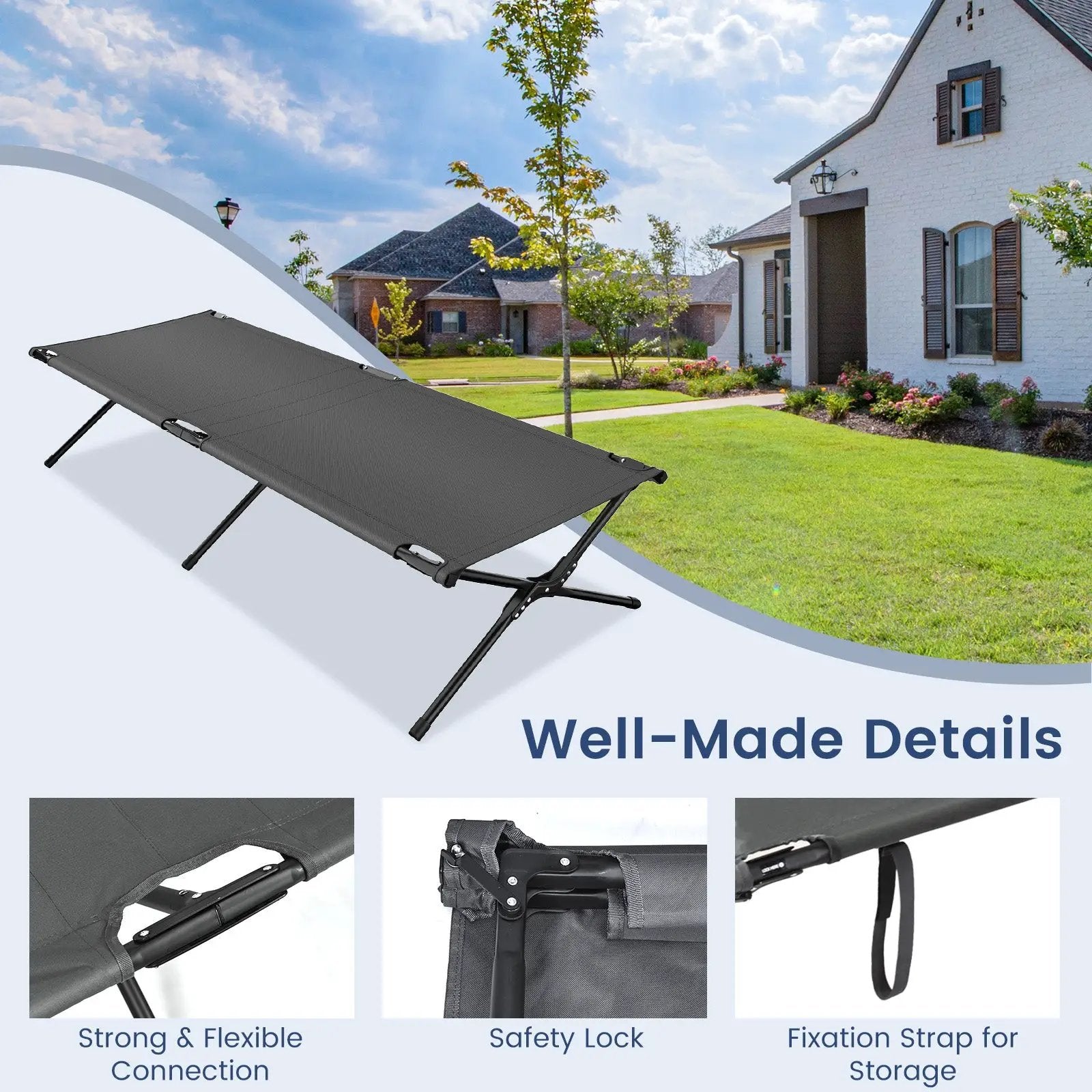 Adults Kids Folding Camping Cot by DirectDeals