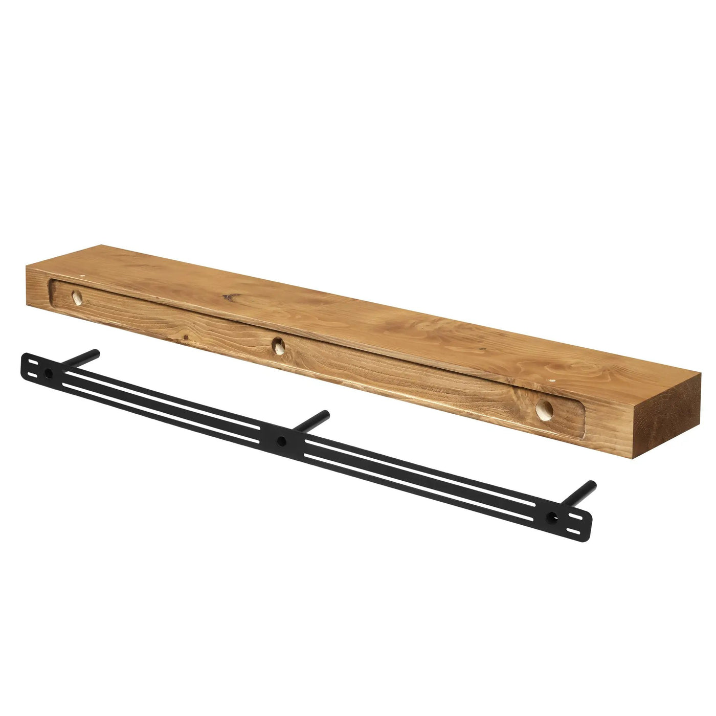 Smooth Solid Floating Timber Fireplace Mantel Shelf by Dogberrycollections